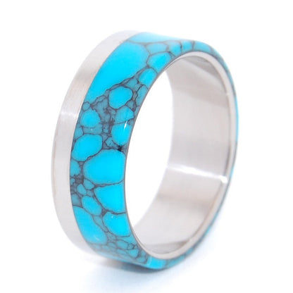 Tempest Looms | Men's Turquoise & Titanium Wedding Ring - Minter and Richter Designs