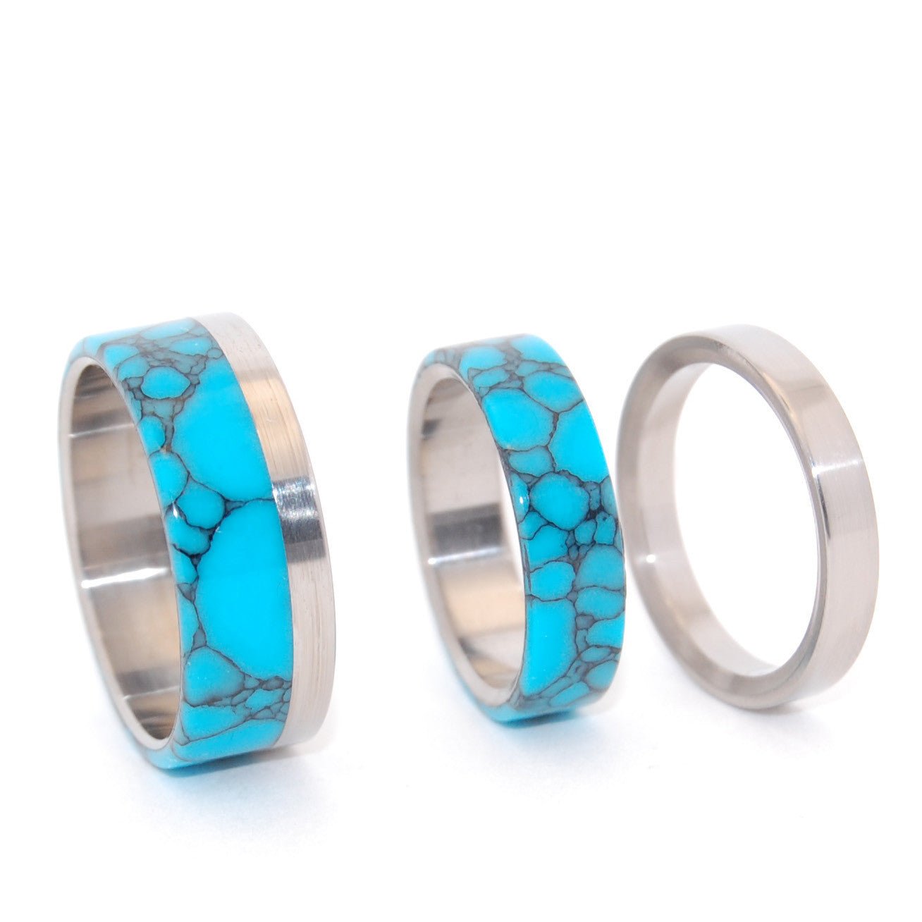 Tempest Looms | Turquoise & Titanium - Wedding & Engagement Set - Minter and Richter Designs