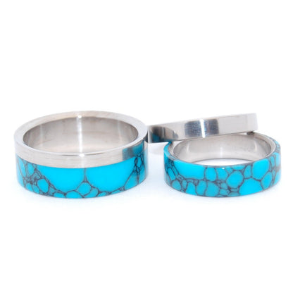 Tempest Looms | Turquoise & Titanium - Wedding & Engagement Set - Minter and Richter Designs