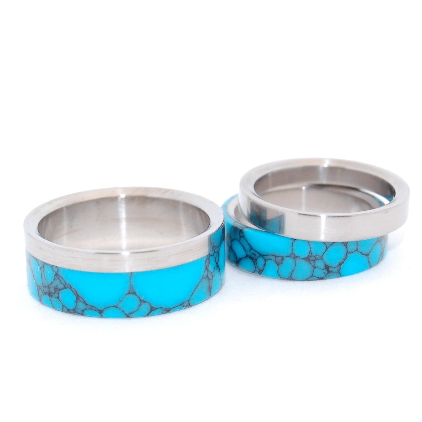 Tempest Looms | Turquoise & Titanium - Wedding & Engagement Set - Minter and Richter Designs