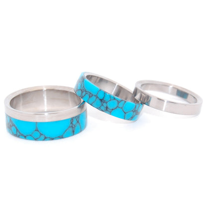 Tempest Looms | Turquoise & Titanium - Wedding & Engagement Set - Minter and Richter Designs