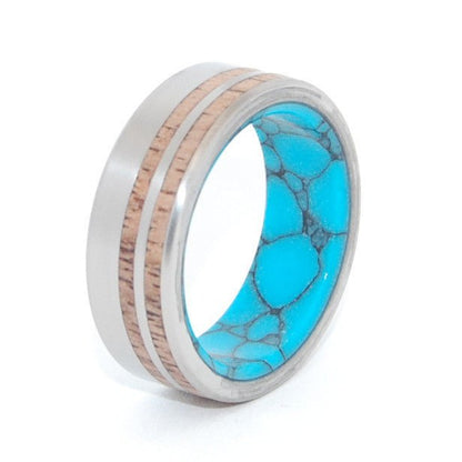 Tendrils Of Revelry | Men's Stone, Wood & Titanium Wedding Ring - Minter and Richter Designs