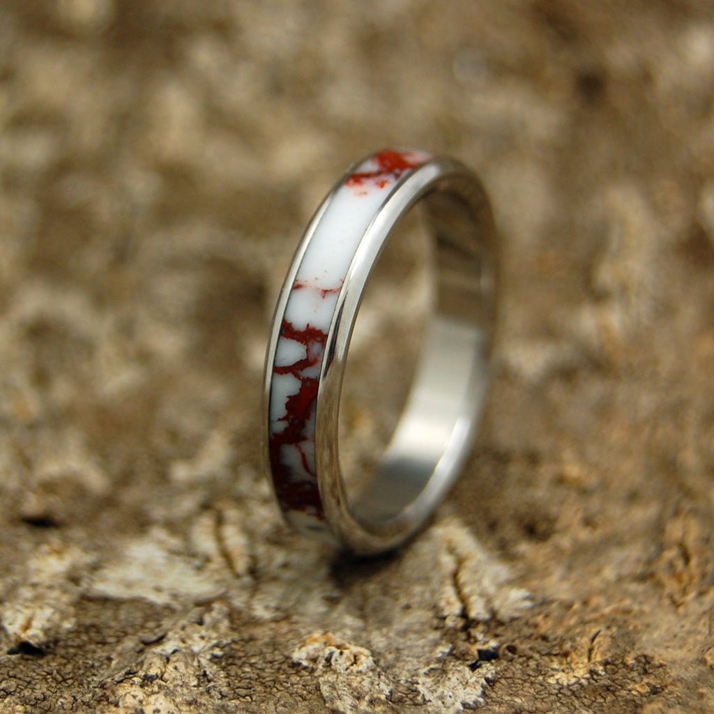 Texas Ice | Women's Wild Horse Jasper Stone & Titanium Wedding Ring - Minter and Richter Designs