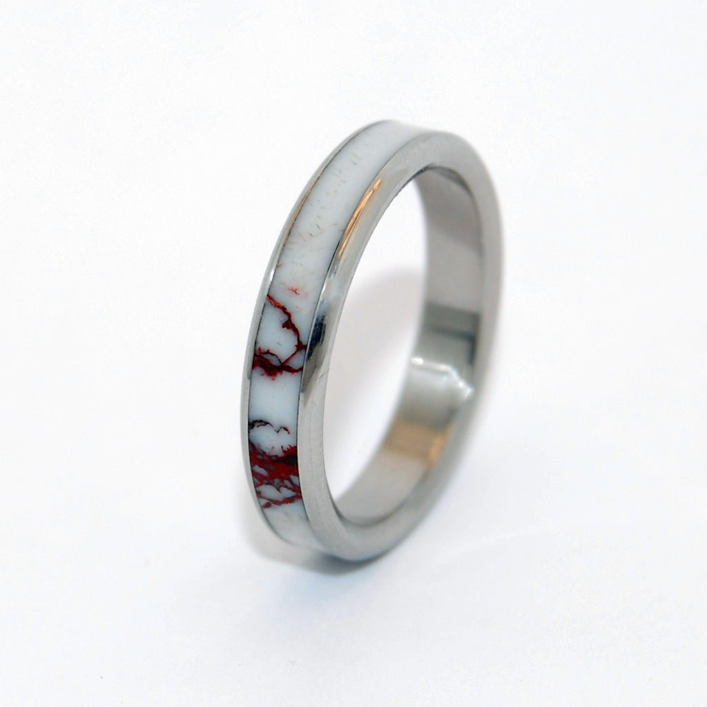 Texas Ice | Women's Wild Horse Jasper Stone & Titanium Wedding Ring - Minter and Richter Designs