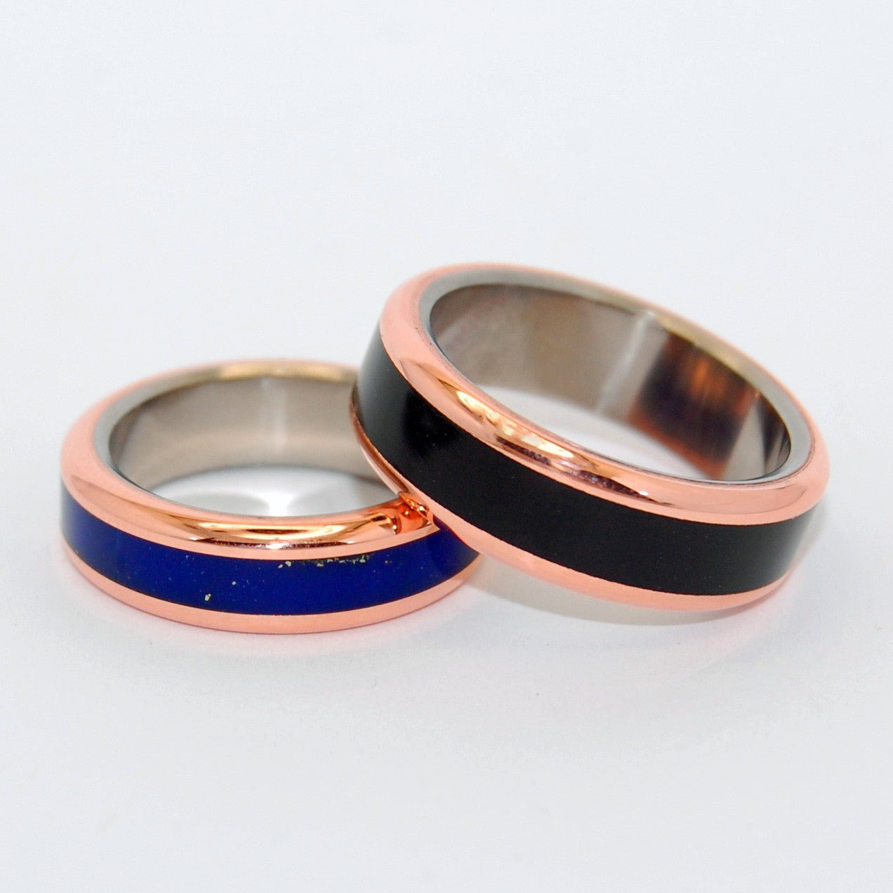 The Body Of Heaven | Titanium, Copper & Lapis Lazuli Stone Women's Wedding Ring - Minter and Richter Designs