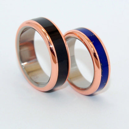 The Body Of Heaven | Titanium, Copper & Lapis Lazuli Stone Women's Wedding Ring - Minter and Richter Designs