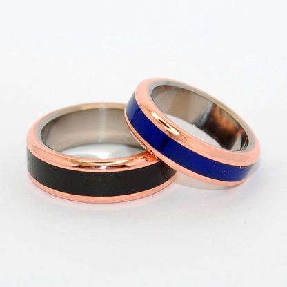 The Body Of Heaven | Titanium, Copper & Lapis Lazuli Stone Women's Wedding Ring - Minter and Richter Designs