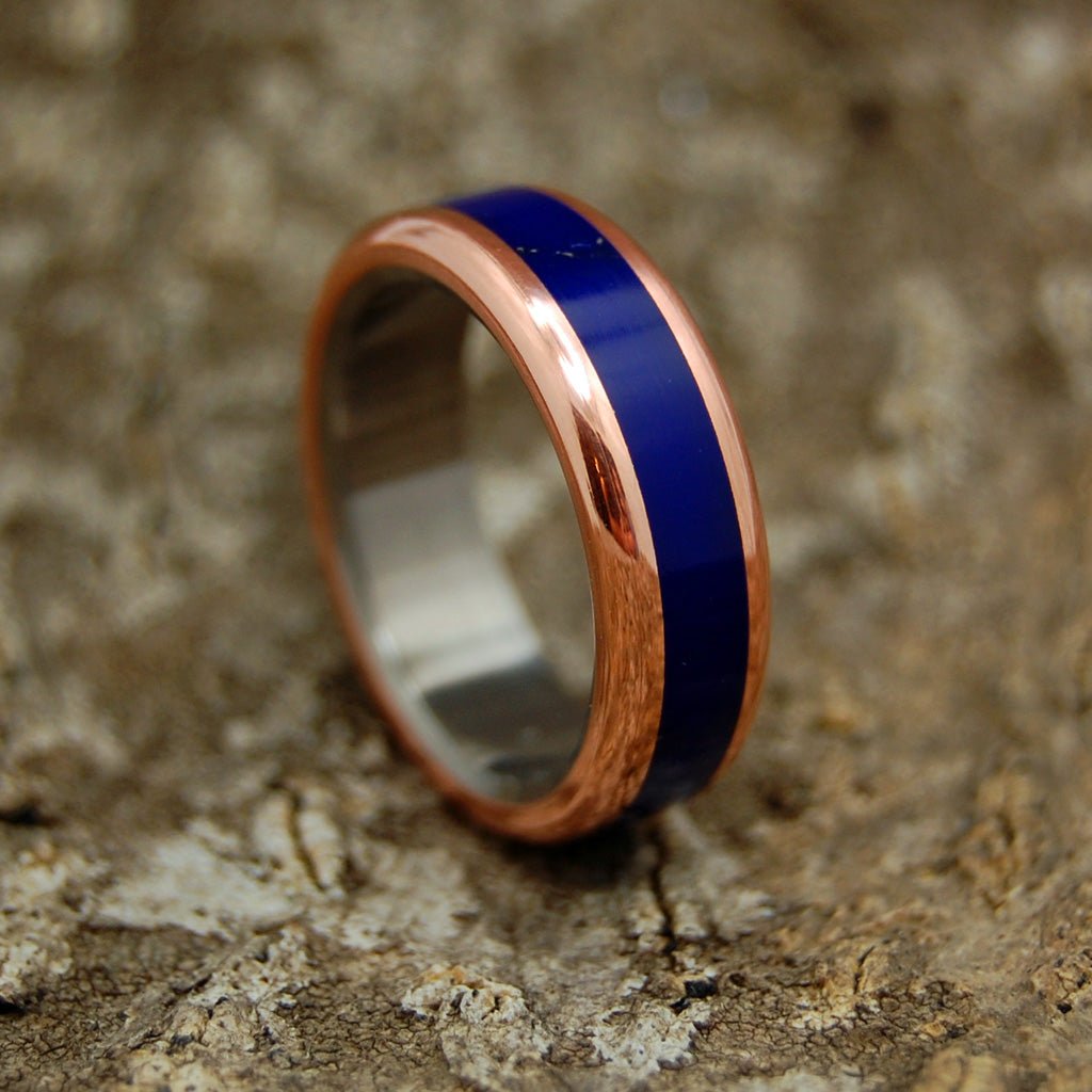 The Body Of Heaven | Women's Titanium, Copper & Lapis Lazuli Stone Wedding Ring - Minter and Richter Designs