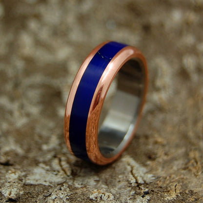 The Body Of Heaven | Women's Titanium, Copper & Lapis Lazuli Stone Wedding Ring - Minter and Richter Designs