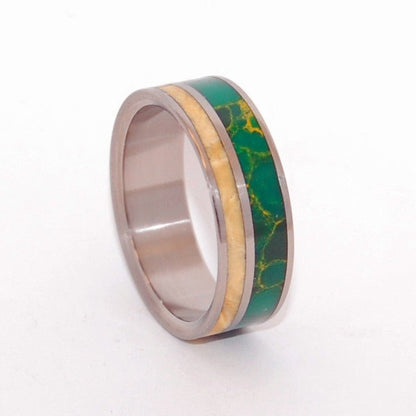 The Earth Romanced The Sun | Men's Jade, Wood & Titanium Wedding Ring - Minter and Richter Designs