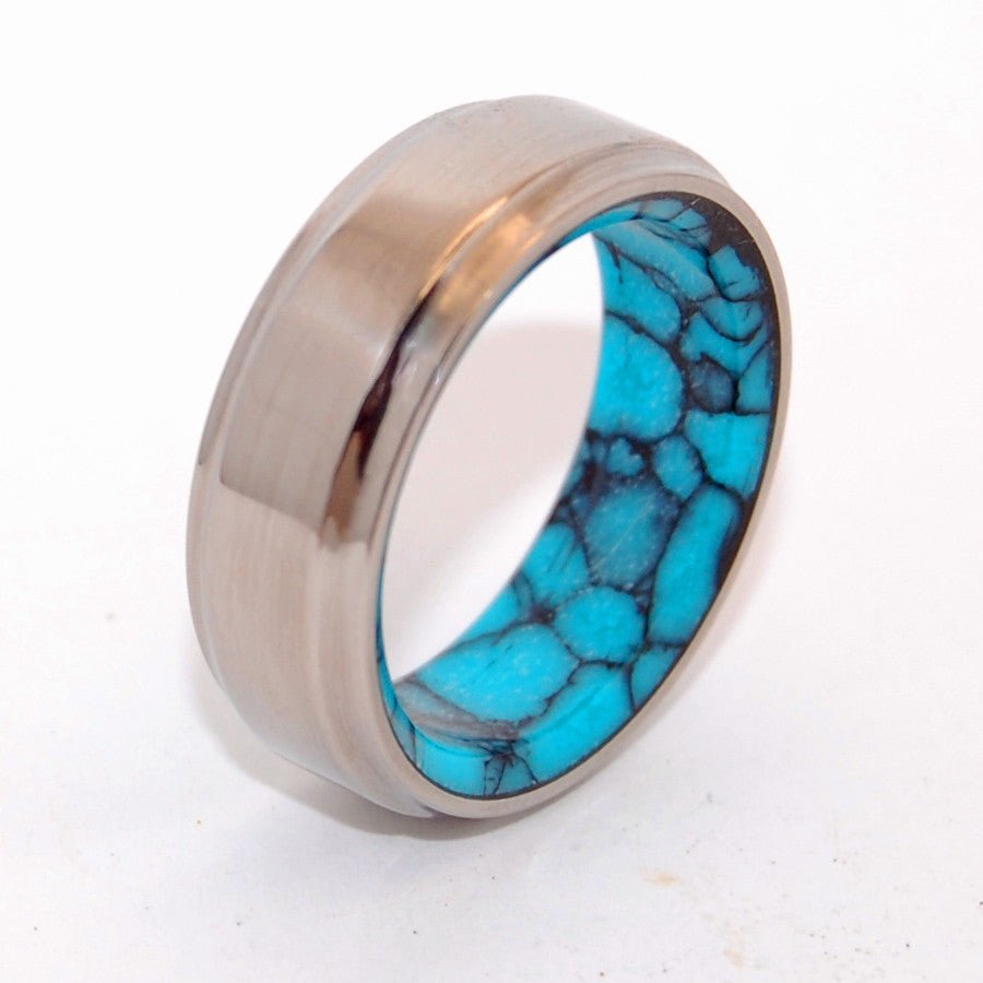 The Giver Turquoise | Men's Turquoise & Titanium Wedding Ring - Minter and Richter Designs