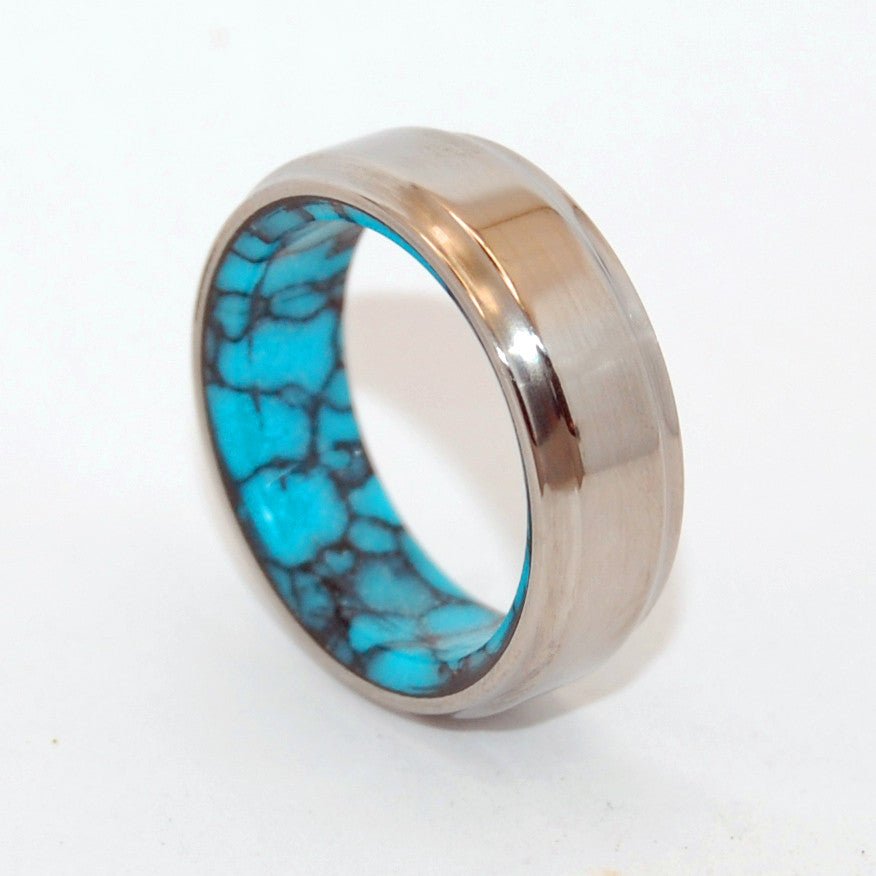 The Giver Turquoise | Men's Turquoise & Titanium Wedding Ring - Minter and Richter Designs