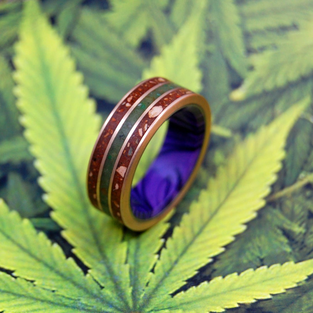 The Good Life | Men's Marijuana, Red Sox Dirt, Woolly Mammoth Tusk & Titanium Wedding Ring - Minter and Richter Designs