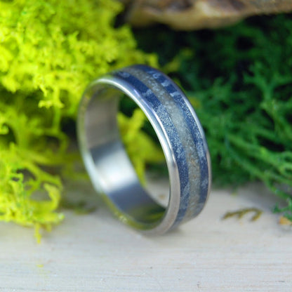 The Sea Around Us | Men's Beach Sand & Titanium Wedding Ring - Minter and Richter Designs