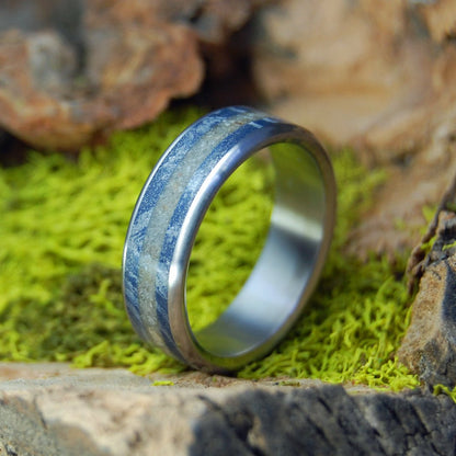 The Sea Around Us | Men's Beach Sand & Titanium Wedding Ring - Minter and Richter Designs