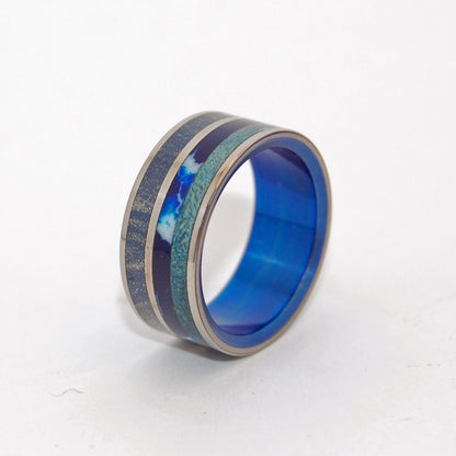 The Sea Has Many Moods | Men's Stone, Wood & Titanium Wedding Ring - Minter and Richter Designs