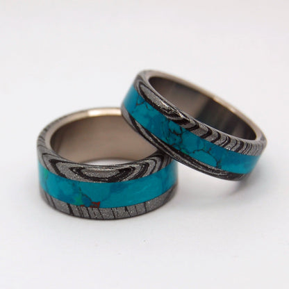 Thor Greek God | M3 & Stone Titanium Wedding Ring Set - Minter and Richter Designs