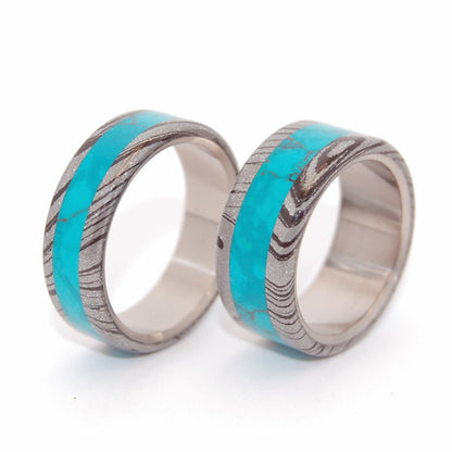 Thor Greek God | M3 & Stone Titanium Wedding Ring Set - Minter and Richter Designs