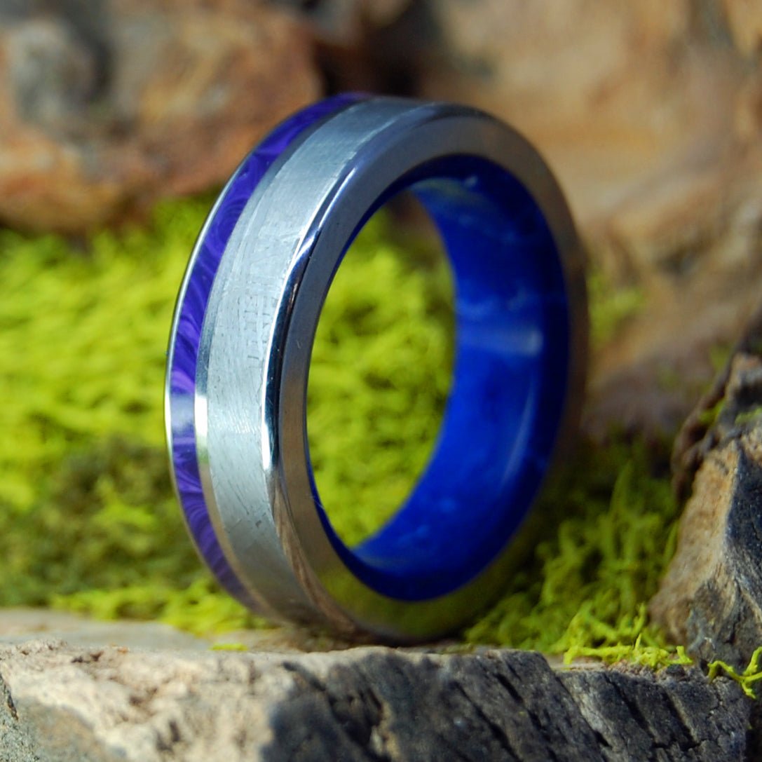 Through Space And Light Charoite | Men's Charoite, Meteorite & Titanium Wedding Ring - Minter and Richter Designs