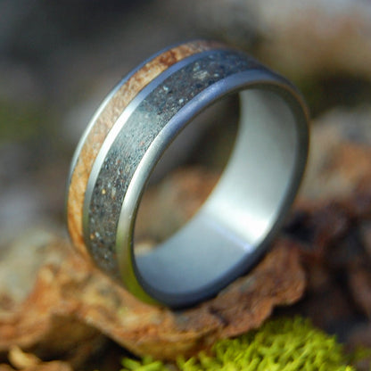 Thunder Beach | Men's Beach Sand, Spalted Maple Wood & Titanium Wedding Ring - Minter and Richter Designs