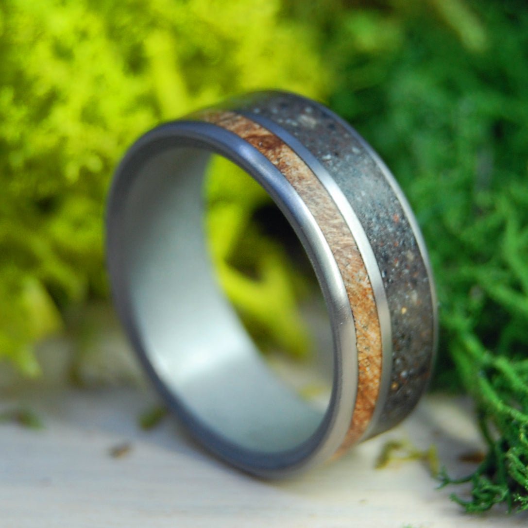 Thunder Beach | Men's Beach Sand, Spalted Maple Wood & Titanium Wedding Ring - Minter and Richter Designs