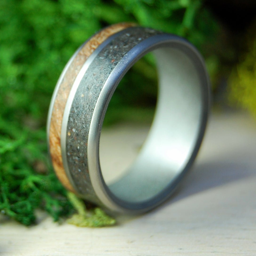 Thunder Beach | Men's Beach Sand, Spalted Maple Wood & Titanium Wedding Ring - Minter and Richter Designs