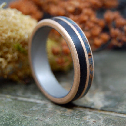 Timber In Love | Men's Blue Maple, African Ebony & Titanium Wedding Ring - Minter and Richter Designs