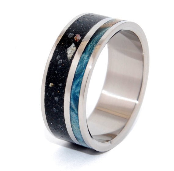 To Rise Above The Dark | Men's Concrete, Wood & Titanium Wedding Ring - Minter and Richter Designs