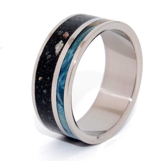 To Rise Above The Dark | Men's Concrete, Wood & Titanium Wedding Ring - Minter and Richter Designs