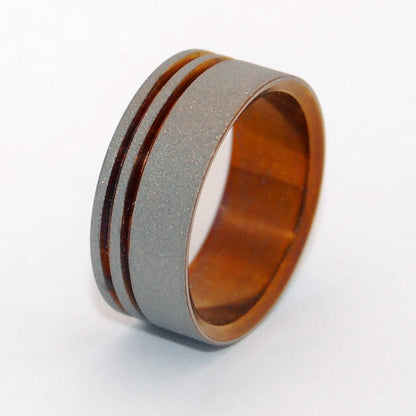 To The Future | Men's Bronze, Sandblasted Titanium & Anodized Titanium Wedding Ring - Minter and Richter Designs