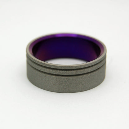 To The Future Purple | Men's Purple & Titanium Wedding Ring - Minter and Richter Designs