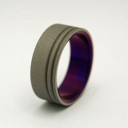 To The Future Purple | Men's Purple & Titanium Wedding Ring - Minter and Richter Designs