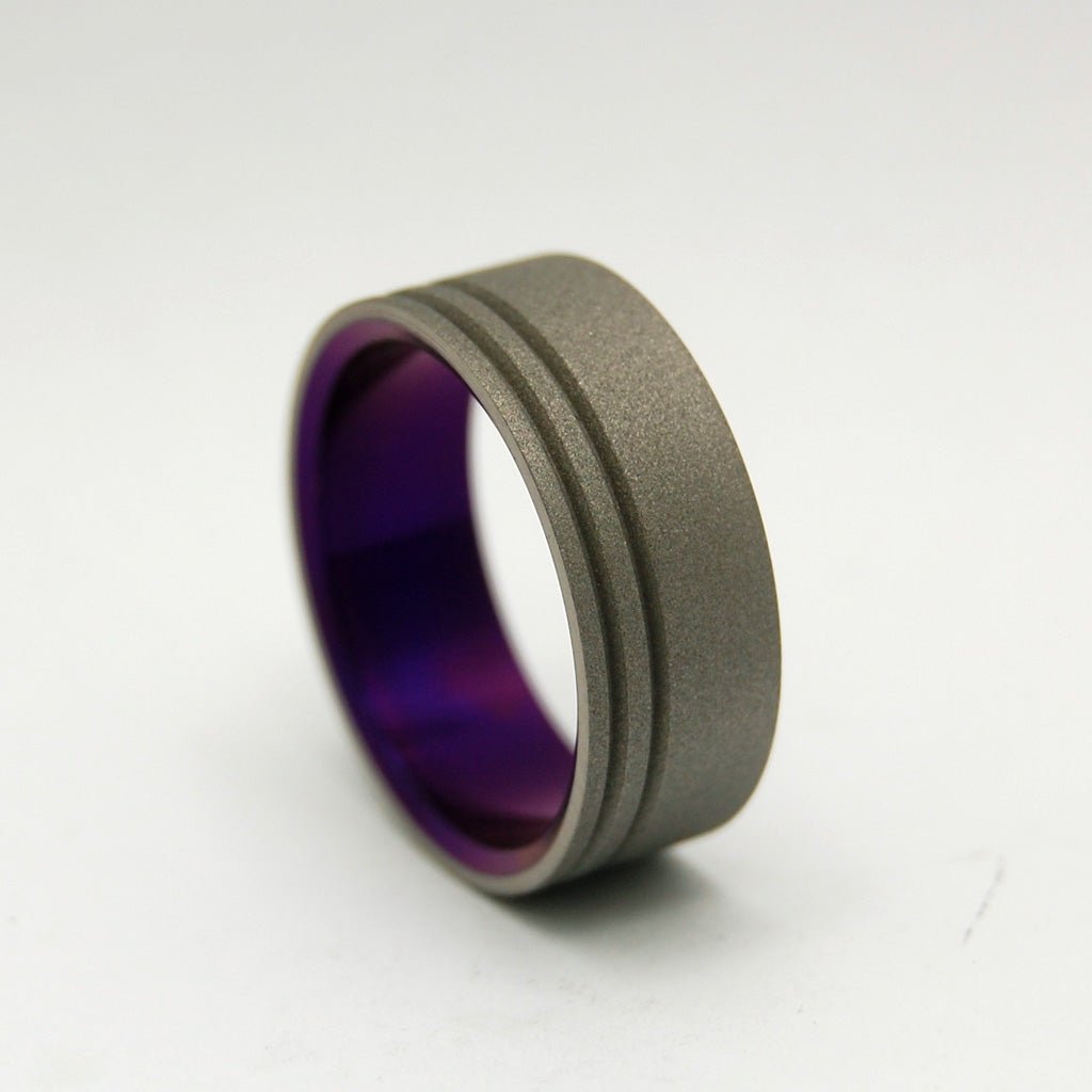 To The Future Purple | Men's Purple & Titanium Wedding Ring - Minter and Richter Designs