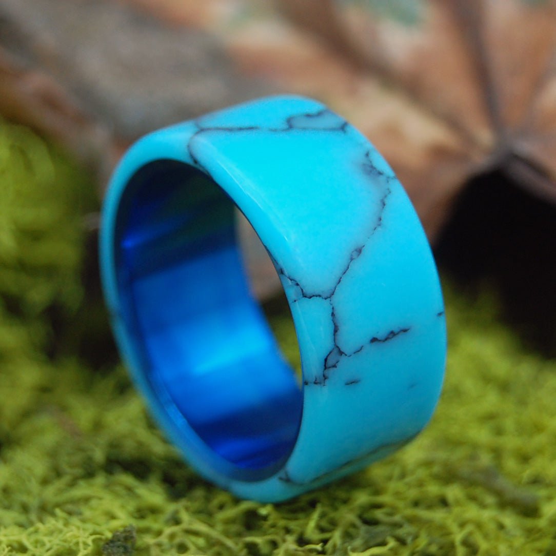 Top Of The Sea | Men's Turquoise & Titanium Wedding Ring - Minter and Richter Designs