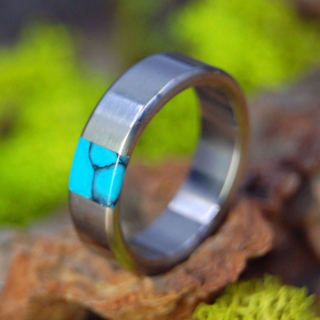 True North | Size 5.75 At 4.8mm | Turquoise | Unique Wedding Band | On Sale - Minter and Richter Designs