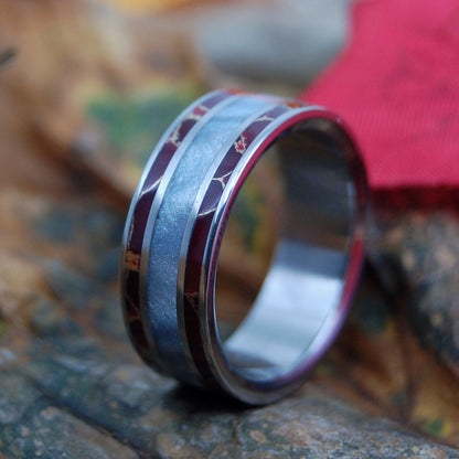 Trust Me | Men's Gray Resin, Red Jasper & Titanium Wedding Ring - Minter and Richter Designs