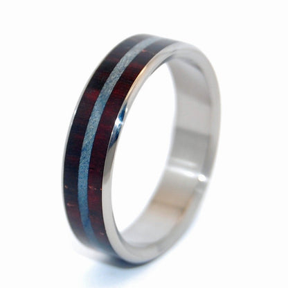 Trust | Men's Rosewood, Blue Maple Wood & Titanium Wedding Ring - Minter and Richter Designs