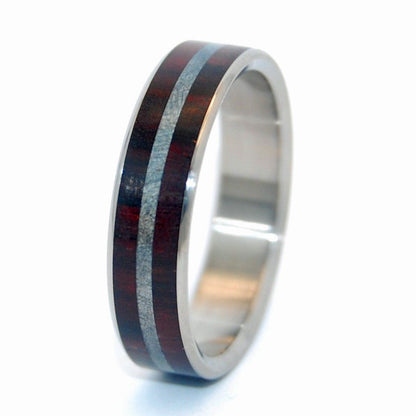 Trust | Men's Rosewood, Blue Maple Wood & Titanium Wedding Ring - Minter and Richter Designs