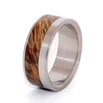 Tuck Everlasting | Men's Golden Box Elder Wood & Titanium Wedding Ring - Minter and Richter Designs