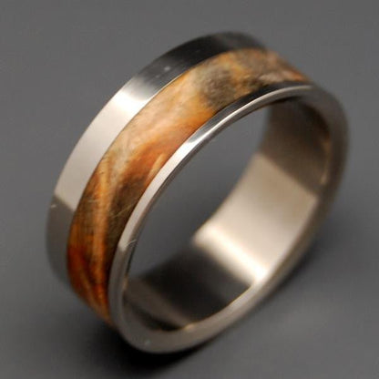 Tuck Everlasting | Men's Golden Box Elder Wood & Titanium Wedding Ring - Minter and Richter Designs