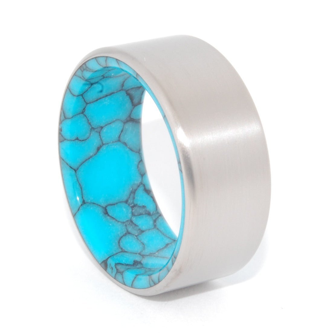 Turquoise & Titanium Birthstone Ring | Men's Turquoise & Titanium Wedding Ring - Minter and Richter Designs