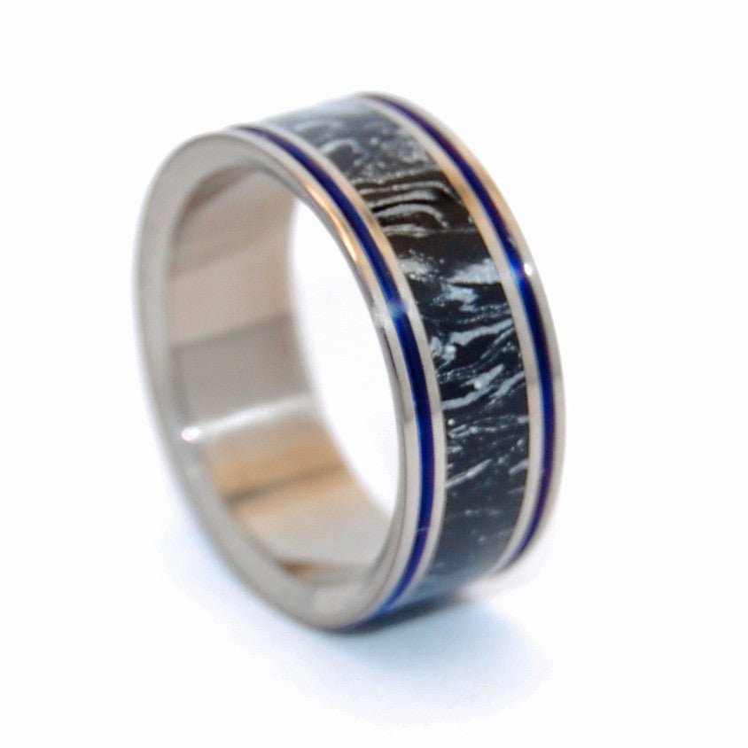 Under Cover | Men's Black, Silver & Titanium Wedding Ring - Minter and Richter Designs