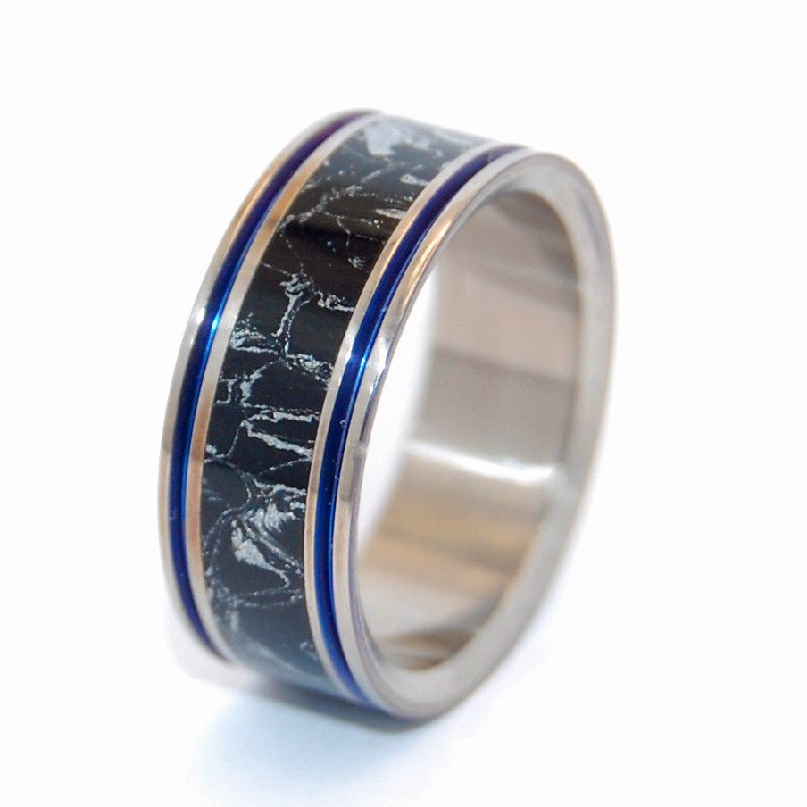 Under Cover | Men's Black, Silver & Titanium Wedding Ring - Minter and Richter Designs