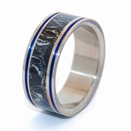 Under Cover | Men's Black, Silver & Titanium Wedding Ring - Minter and Richter Designs