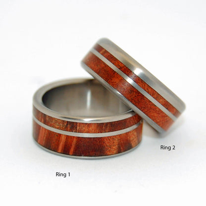 Under The Redwoods | California Redwood - Wooden Wedding Ring Set - Minter and Richter Designs