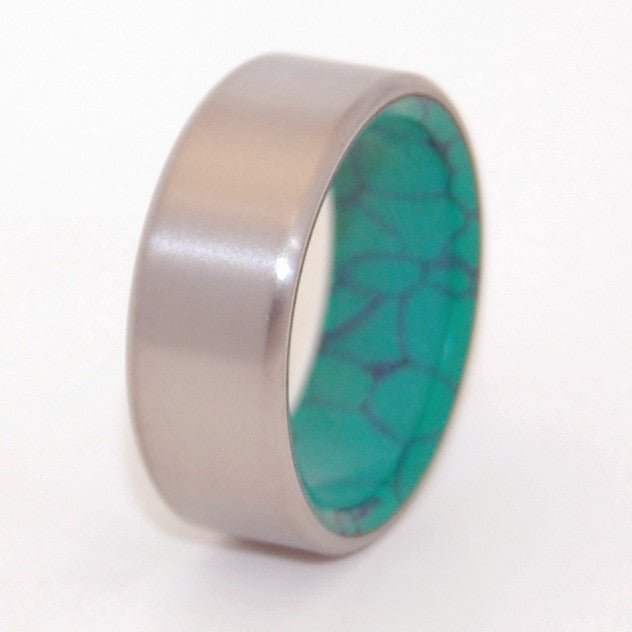 Webbed Malachite Steady Desire | Men's Malachite & Titanium Wedding Ring - Minter and Richter Designs