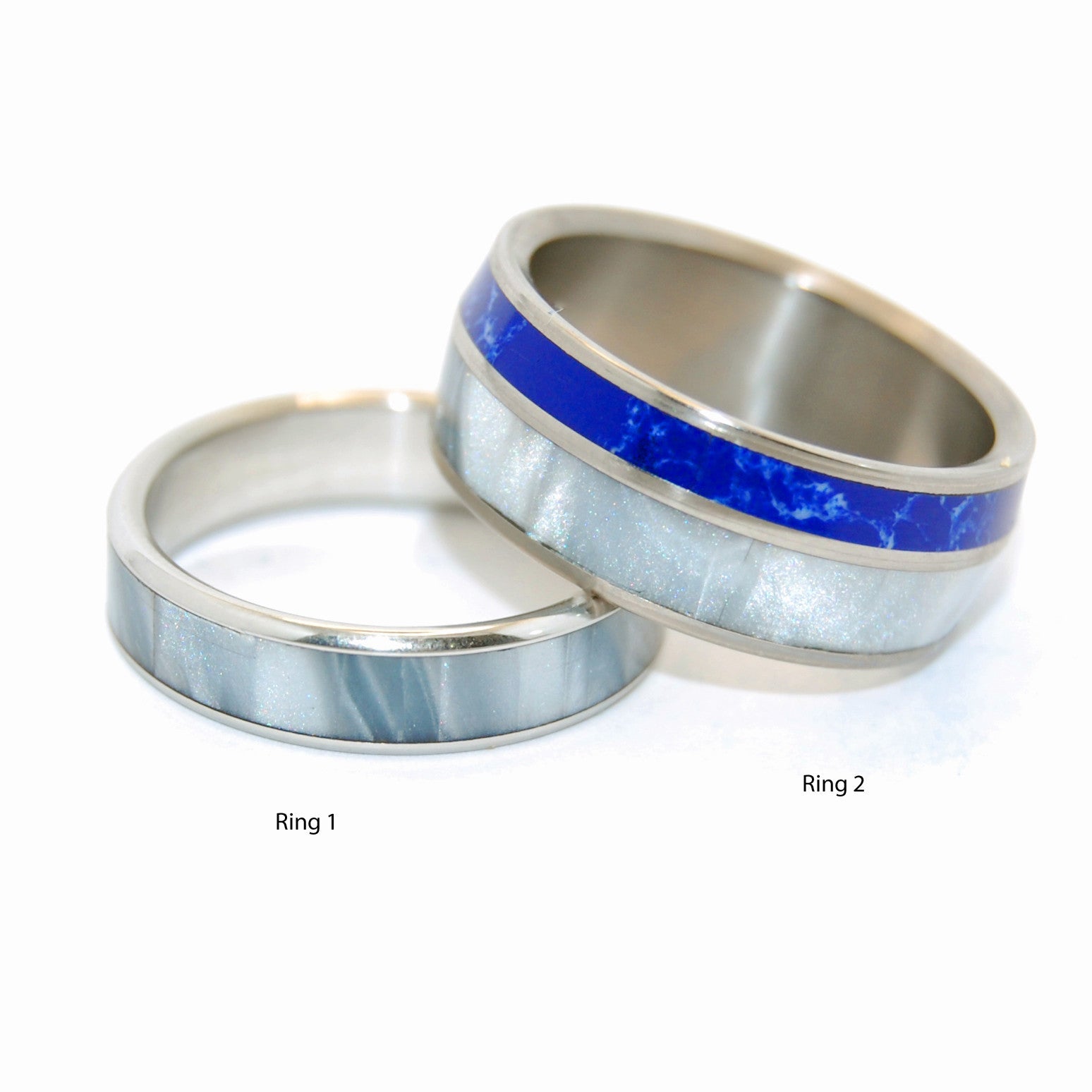 We'll Always Be In The Beautiful Space Below The Fog | His And Hers Titanium Wedding Ring Set - Minter and Richter Designs