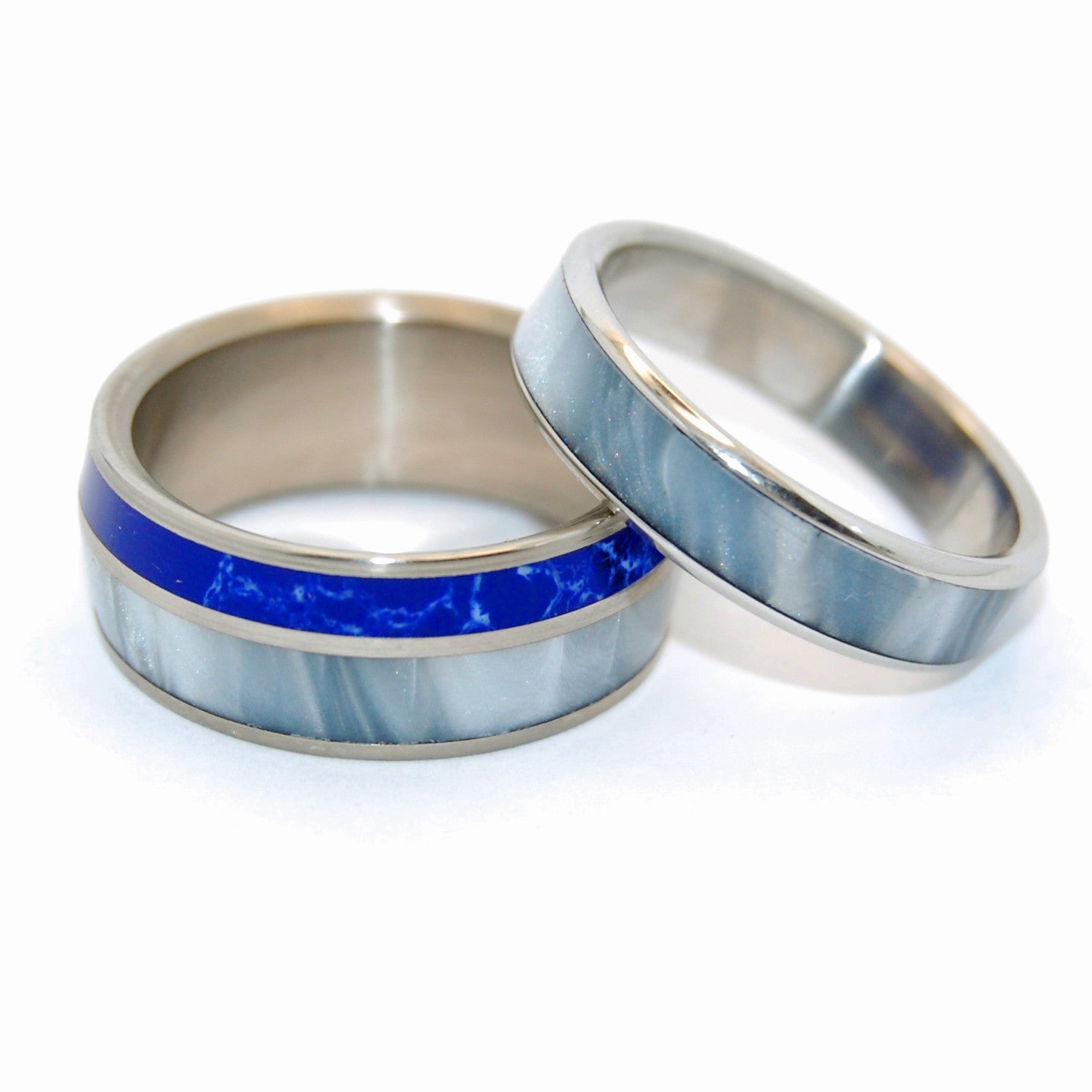 We'll Always Be In The Beautiful Space Below The Fog | His And Hers Titanium Wedding Ring Set - Minter and Richter Designs