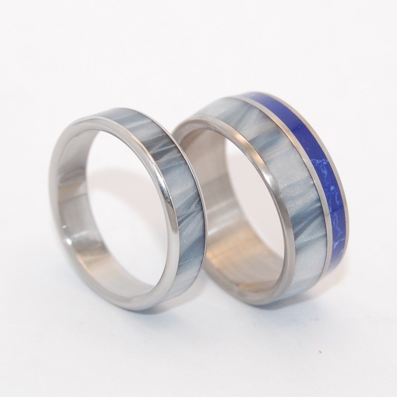 We'll Always Be In The Beautiful Space Below The Fog | His And Hers Titanium Wedding Ring Set - Minter and Richter Designs