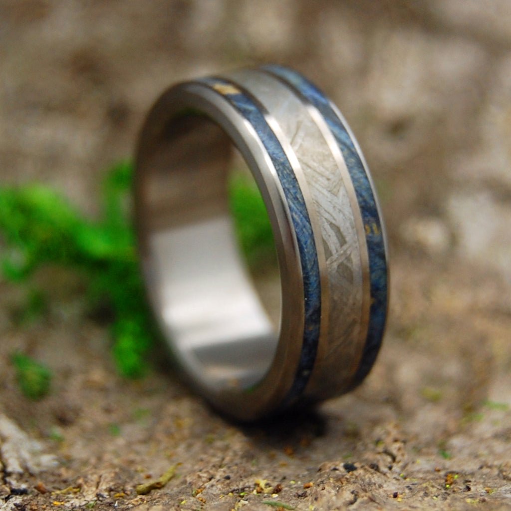 When A Tree Meets Meteorite | Men's Meteorite & Wood Wedding Ring - Minter and Richter Designs